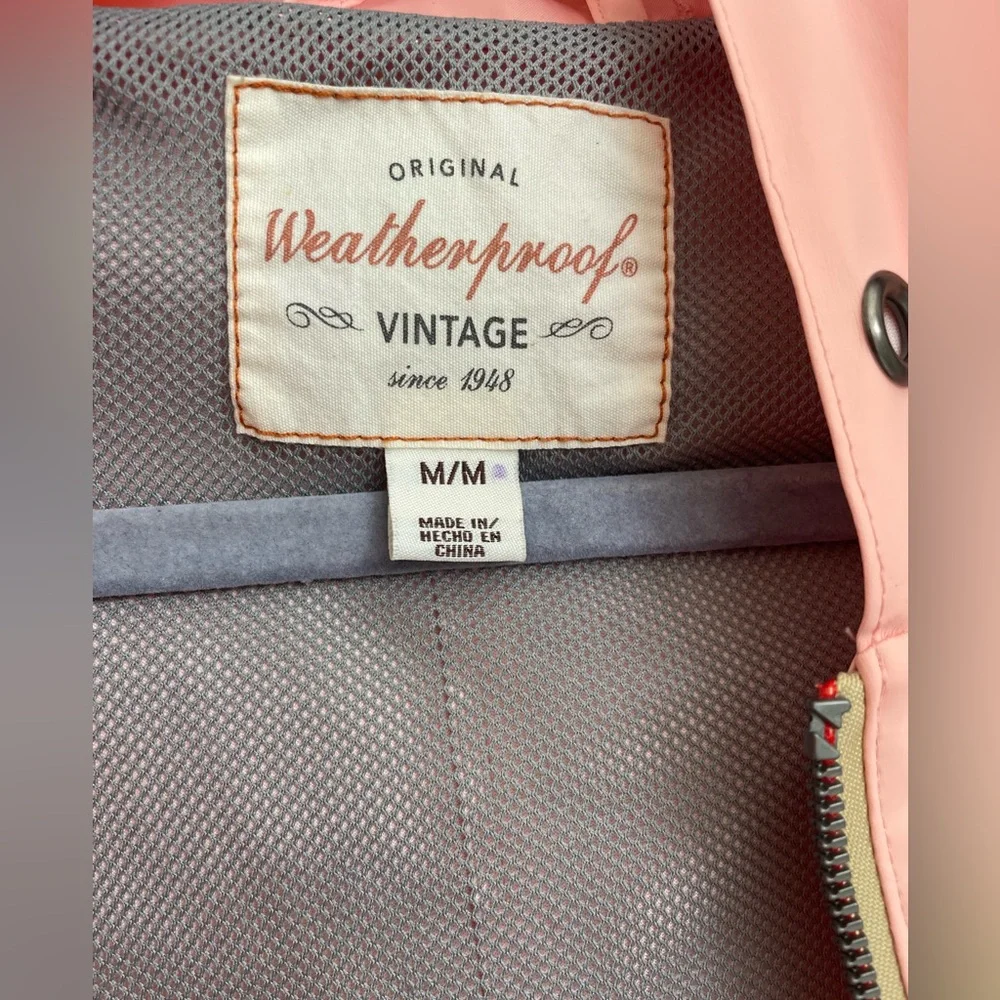 Original Weatherproof Vintage Light Peach Hooded Pockets Jacket Sz(Medium)